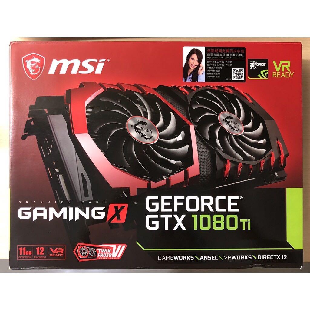 微星MSI GeForce GTX 1080 Ti GAMING X 11G 顯示卡, 電腦及科技產品