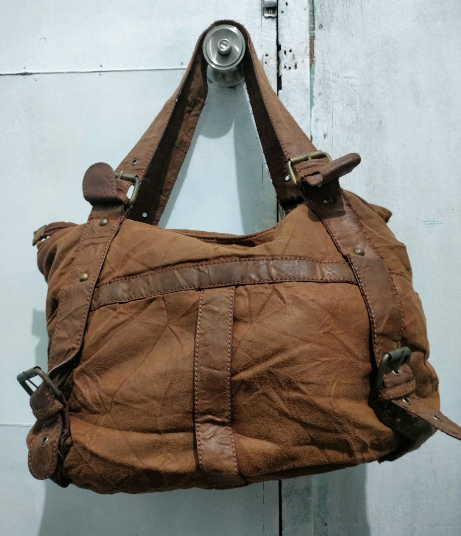 Aldo vintagelooking brown leather bag, Women's Fashion, Bags & Wallets