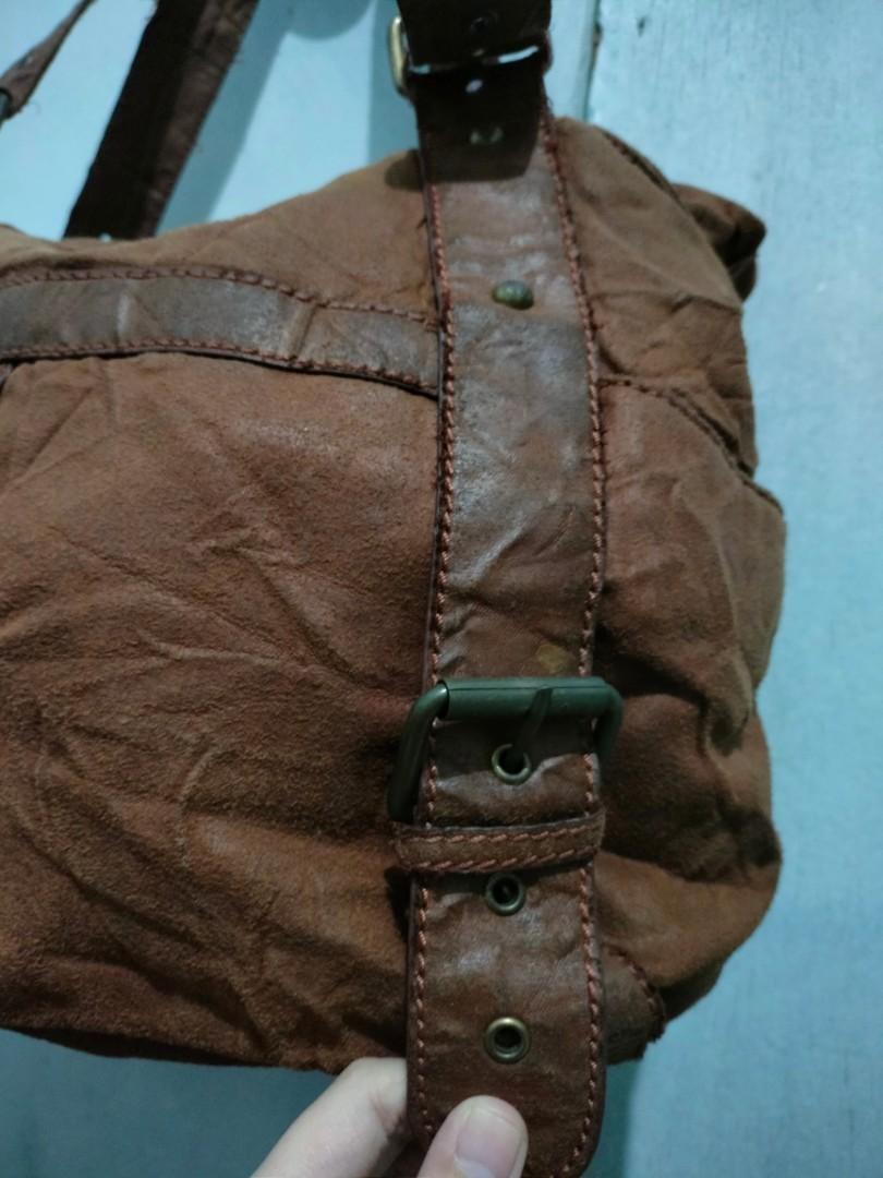 Aldo vintagelooking brown leather bag, Women's Fashion, Bags & Wallets