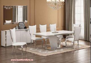 All 7 Pcs White Lacquered Top Wooden Dinette only $3698