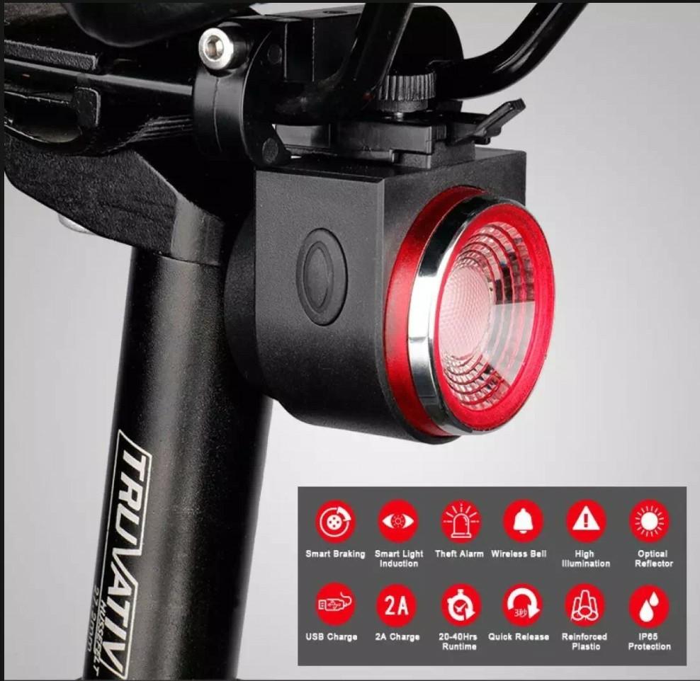 Antusi A8 Bicycle Burglar Alarm cum Smart Tail light with brake sensing