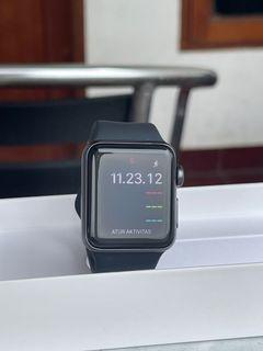 FLASH SALE !!! Apple Watch Ex iBox Garansi ON BH 100 Series 3 38 MM Space Gray Alumunium Fullset Original