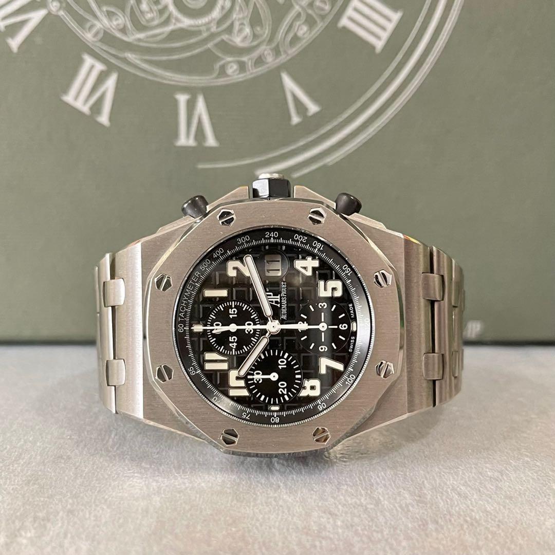 Audemars Piguet AP Royal Oak Offshore ROO Chronograph Black dial in Titanium case and bracelet Ref 25721TI.OO.1000TI.06.A