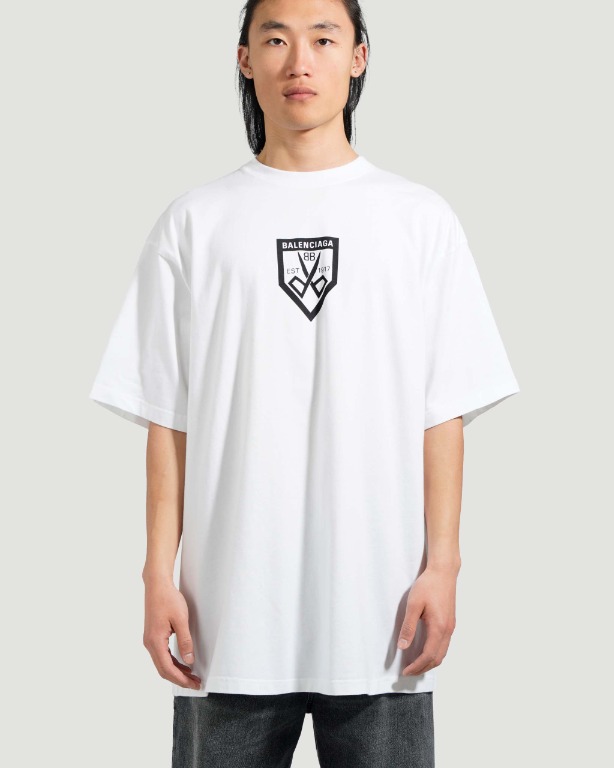 Balenciaga Oversized Scissors Logo Tee - White – TrendCornerUK