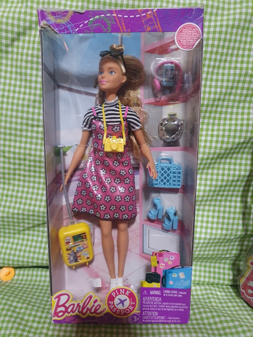 Barbie pink travel passport doll Hobbies Toys Toys Games on