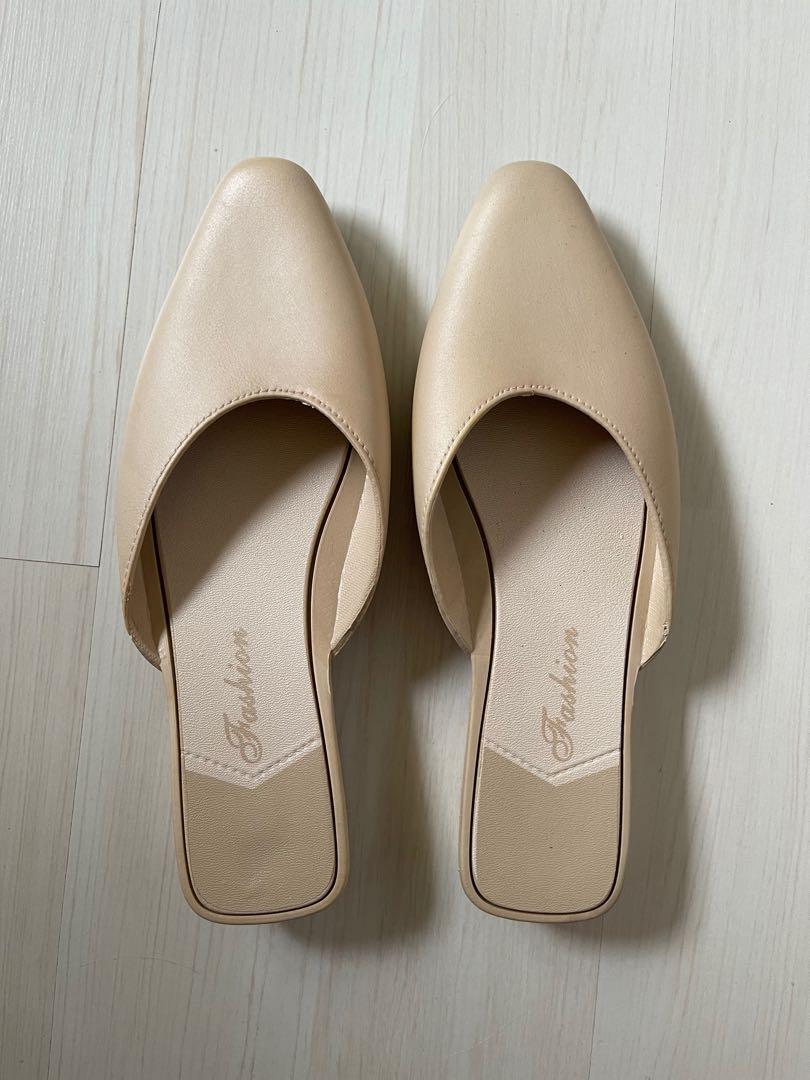 Beige Slip On Sandals (Category: Flats & Sandals) located in Makati City. Submitted by dingustts (Listing ID 1149125688, Image 1). Description: Beige Slip On Sandals - worn once just to try on - never brought outside - bought for 400 pesos RFS: not my style! :(.