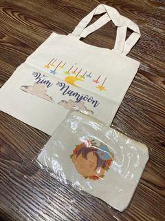 [REPRICED!] BTS Kim Namjoon fanmade tote bag and pouch (Sold as set)