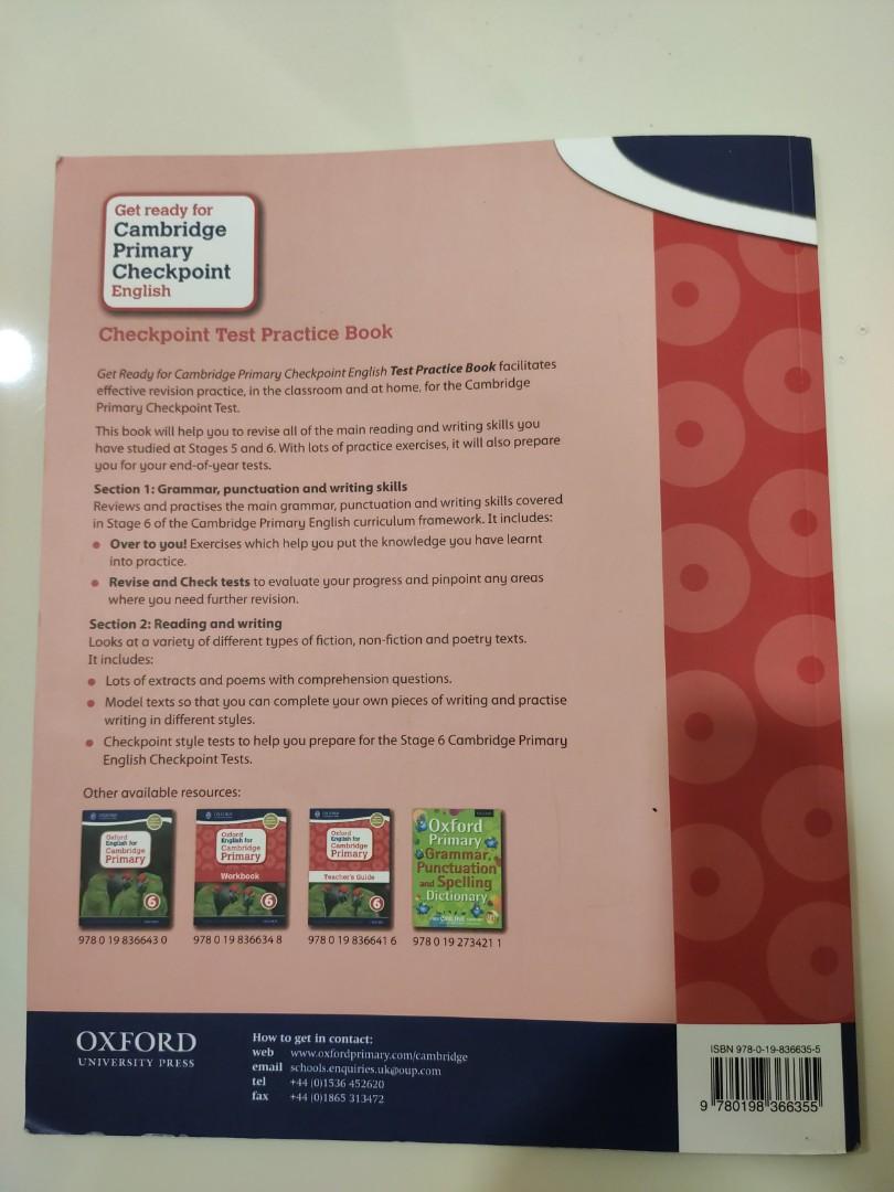 Cambridge primary checkpoint english test practice book hobbies toys
