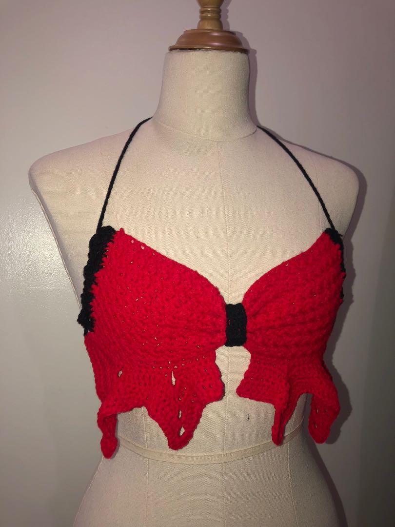 Crochet butterfly beach top (Category: Sleeveless) located in Quezon City. Submitted by _nicolescloset_ (Listing ID 1149095028, Image 2). Description: Handmade:> Fits xs-s Dm for more details!.