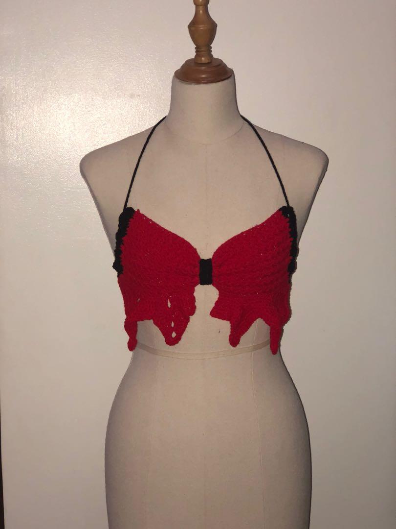 Crochet butterfly beach top (Category: Sleeveless) located in Quezon City. Submitted by _nicolescloset_ (Listing ID 1149095028, Image 3). Description: Handmade:> Fits xs-s Dm for more details!.