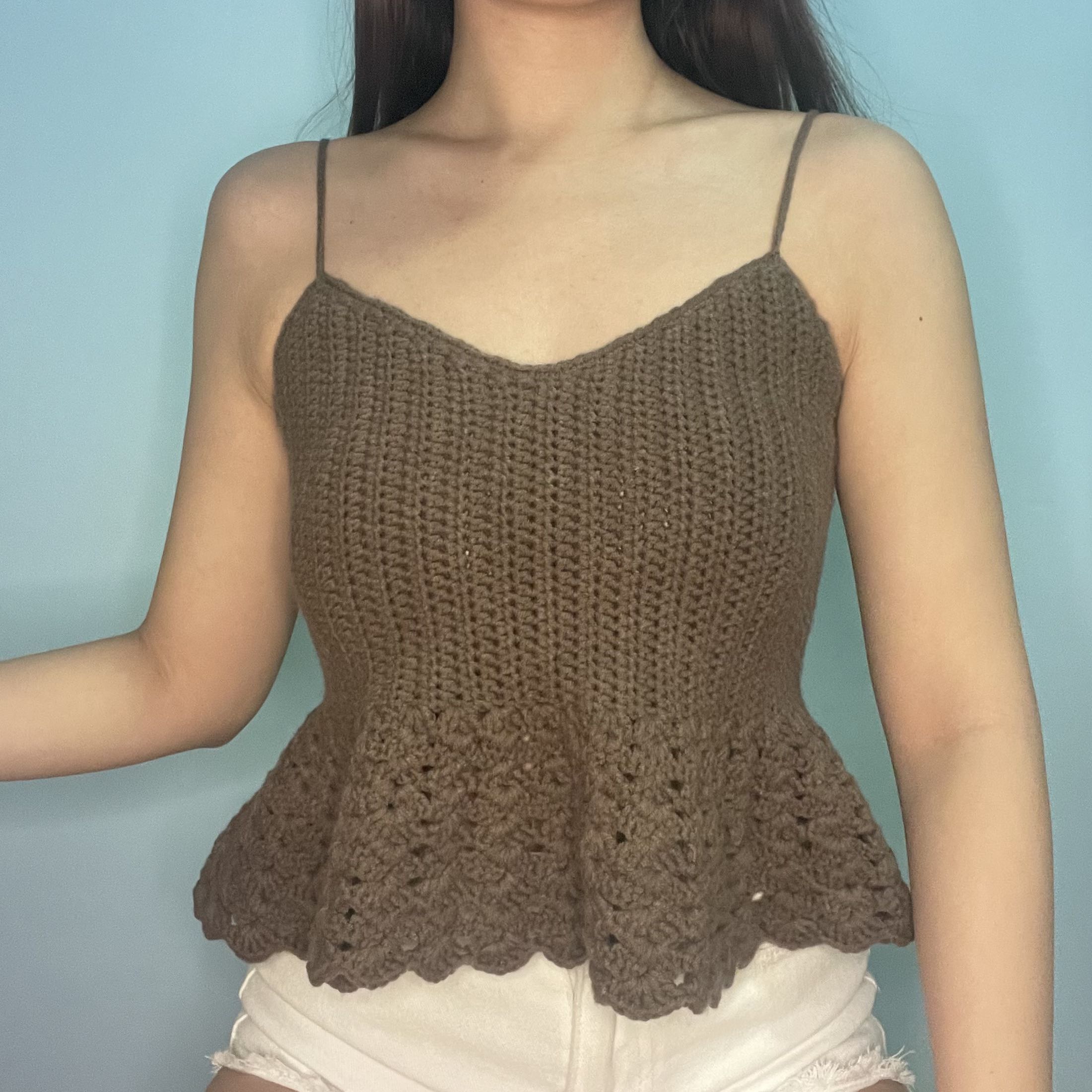 Crochet peplum top hotsell