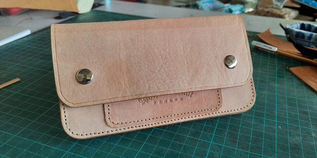 Custom Leather Trucker Wallet., Men's Fashion, Watches & Accessories