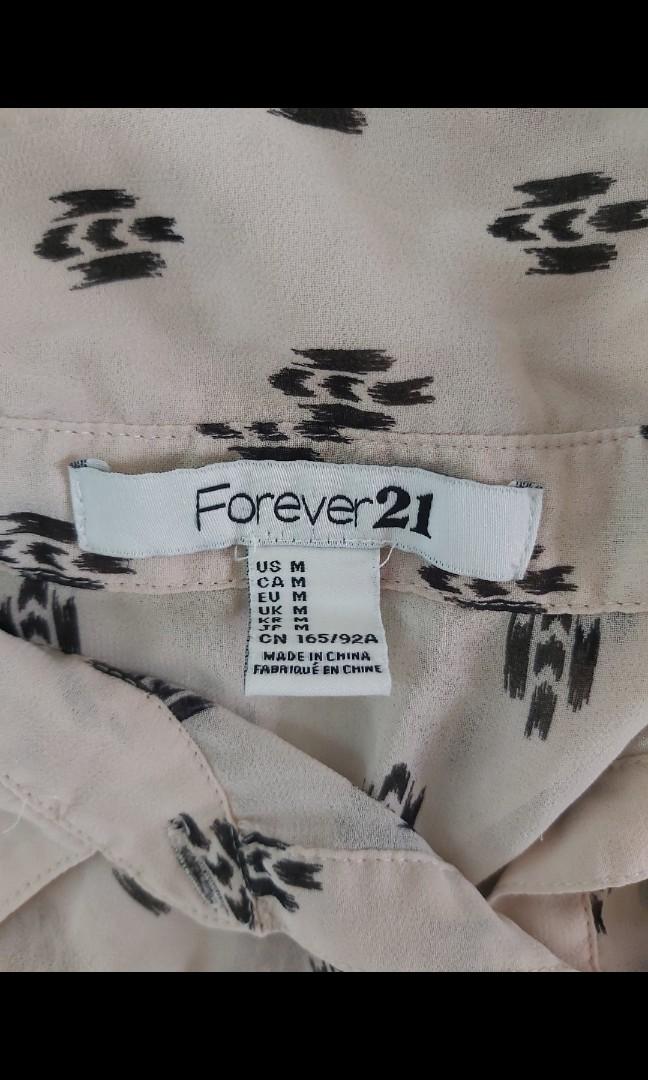 Forever 21 Longsleeves (BNWOT) (Category: Longsleeves) located in Pasig City. Submitted by panavi (Listing ID 1149225119, Image 2). Description: BNWOT Size: Medium Material: Chiffon.