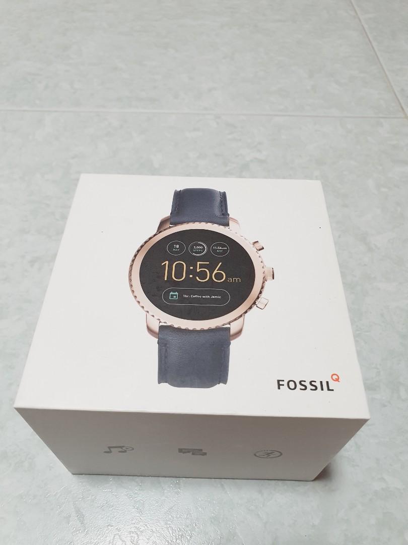 gen 3 smartwatch explorist navy leather