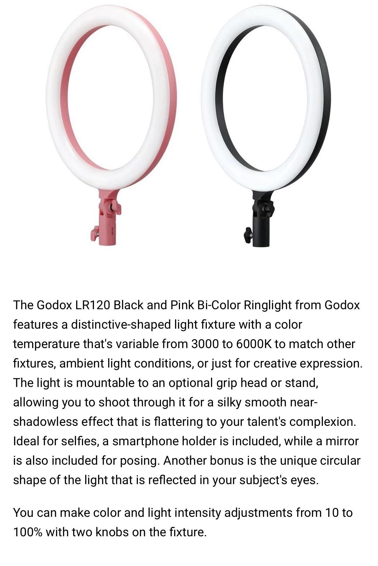 Godox L120 Bi-Color Ring light with stand (Category: Lighting) located in Quezon City. Submitted by declutteringcloset18 (Listing ID 1149169334, Image 3). Description: DM for actual photos .