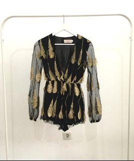 Gold Feather Jumpsuit