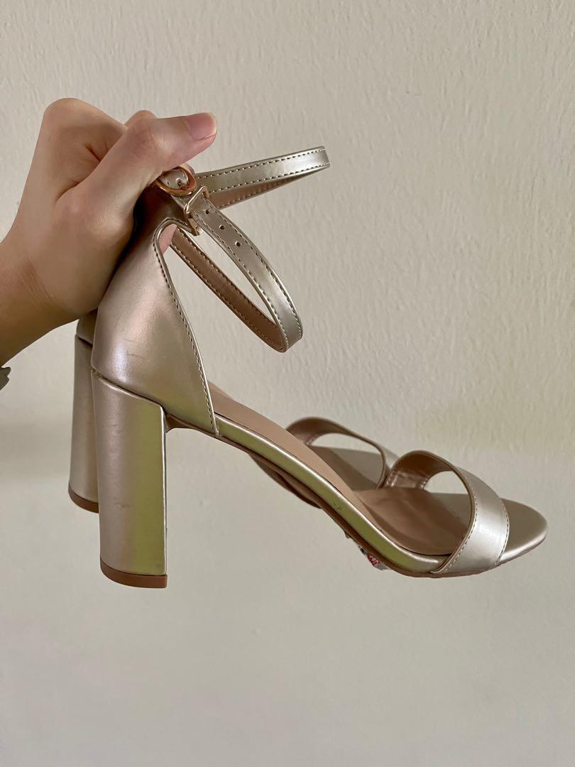 Gold heels Size 9 Women s Fashion Footwear on Carousell
