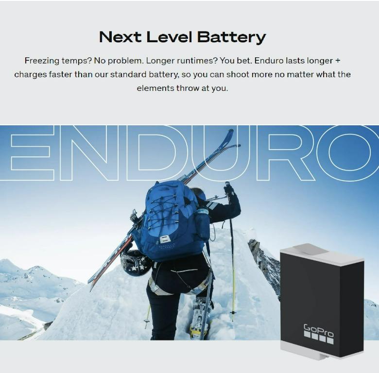 GoPro Enduro (SKU # ADBAT-011) Rechargeable Battery, Compatible with GoPro HERO11 / GoPro HERO10 / GoPro HERO962863070886913114