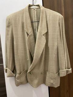 Green Checkered Houndstooth Blazer