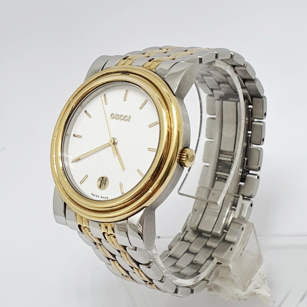 GUCCI 4300M Classic Date Quartz Gold Steel 35MM Watch