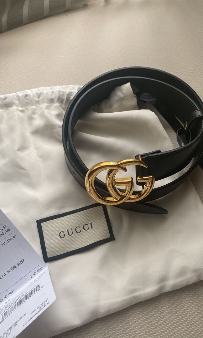 Gucci Belt 3cm - size 75, Fesyen Wanita 