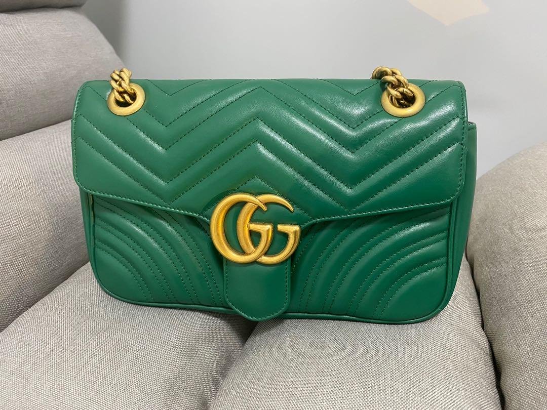 Gucci marmont small 26 new cm Light green Leather ref.268419
