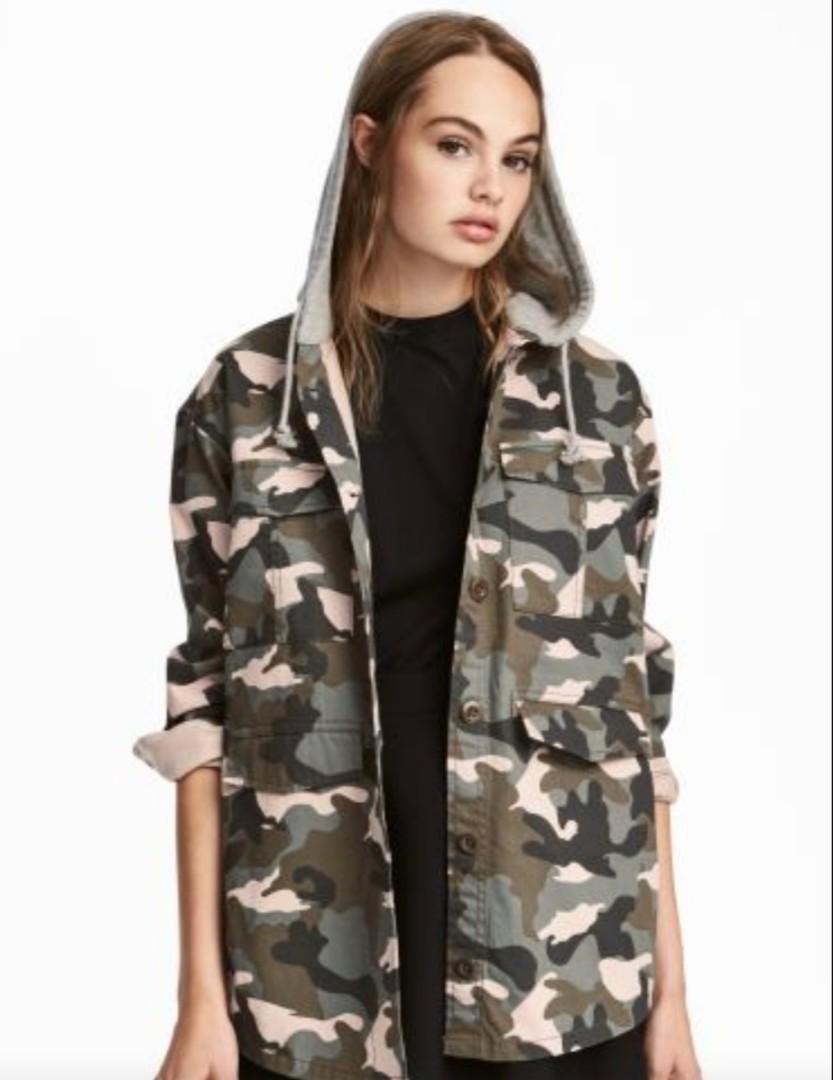H and m camo jacket hot sale