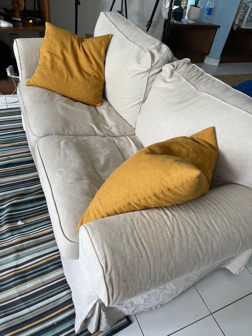 IKEA Ektorp Two seater Sofa set with extra cover set, Furniture & Home