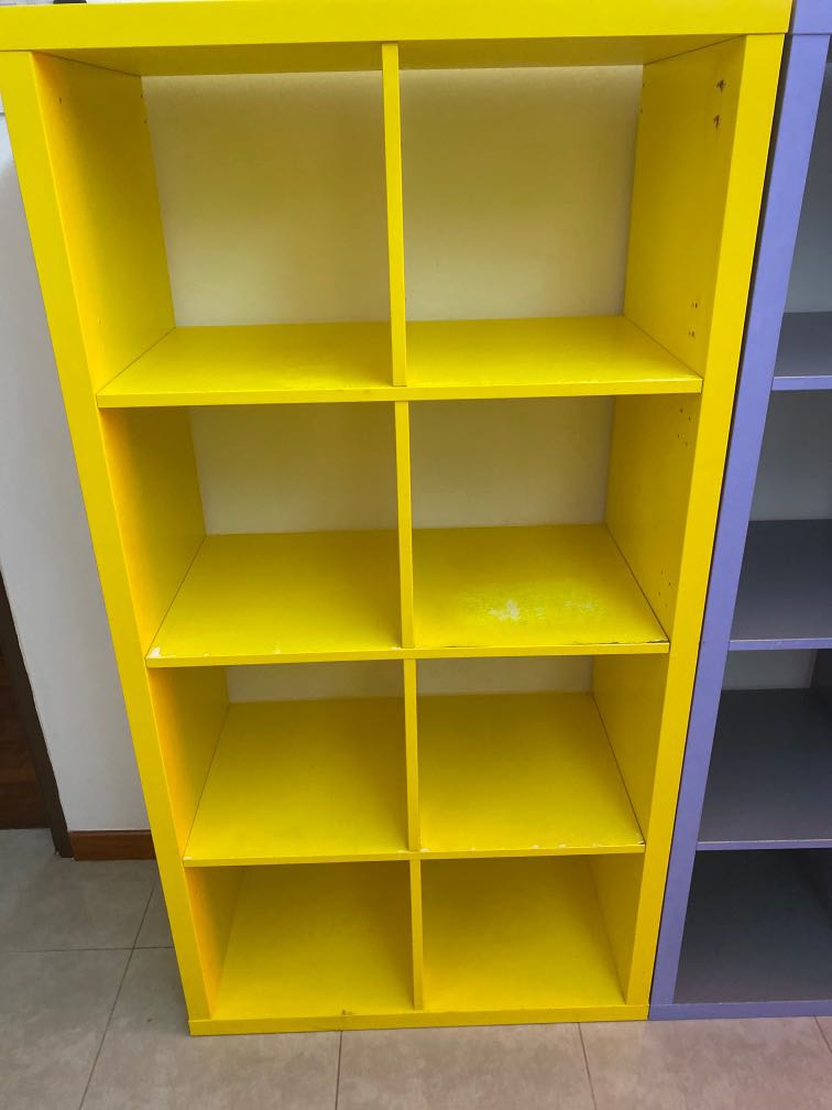 IKEA Kallax yellow Furniture & Home Living, Furniture, Shelves
