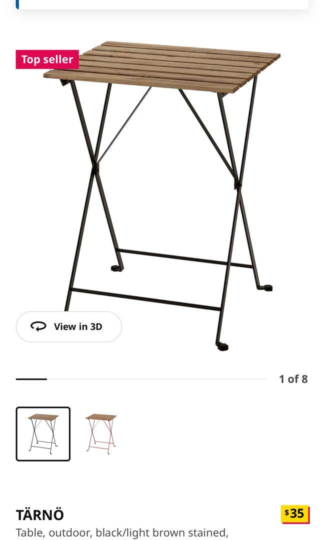 Ikea Outdoor foldable table and 1 chair, Furniture & Home Living