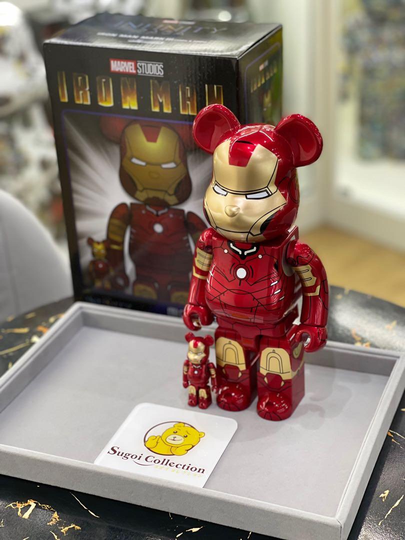 [In Stock] BE@RBRICK x Marvel Iron Man Mark III 100%+400% set (Medicom Toy  25th Anniversary) ironman mark 3