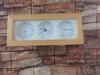 Japan Weather Station Clock Hygrometer Thermometer Vintage