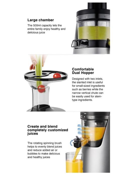 Juicer Classic Basic Cold Press Fruits & Vegetables Slow Juicer (Juice ...