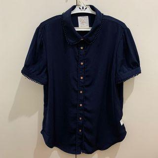 Kamiseta Button down Navy Top