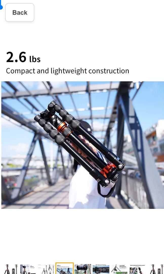 K&F Concept Camera Tripods, Lightweight Compact Tripod Monopod with 360