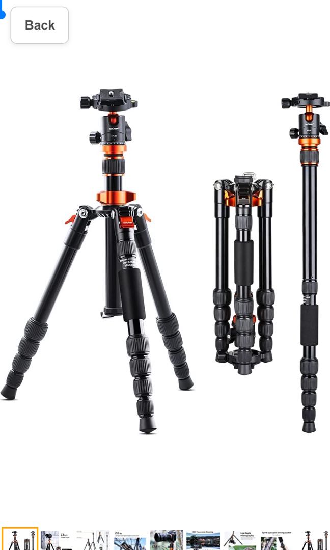 K&F Concept Camera Tripods, Lightweight Compact Tripod Monopod with 360