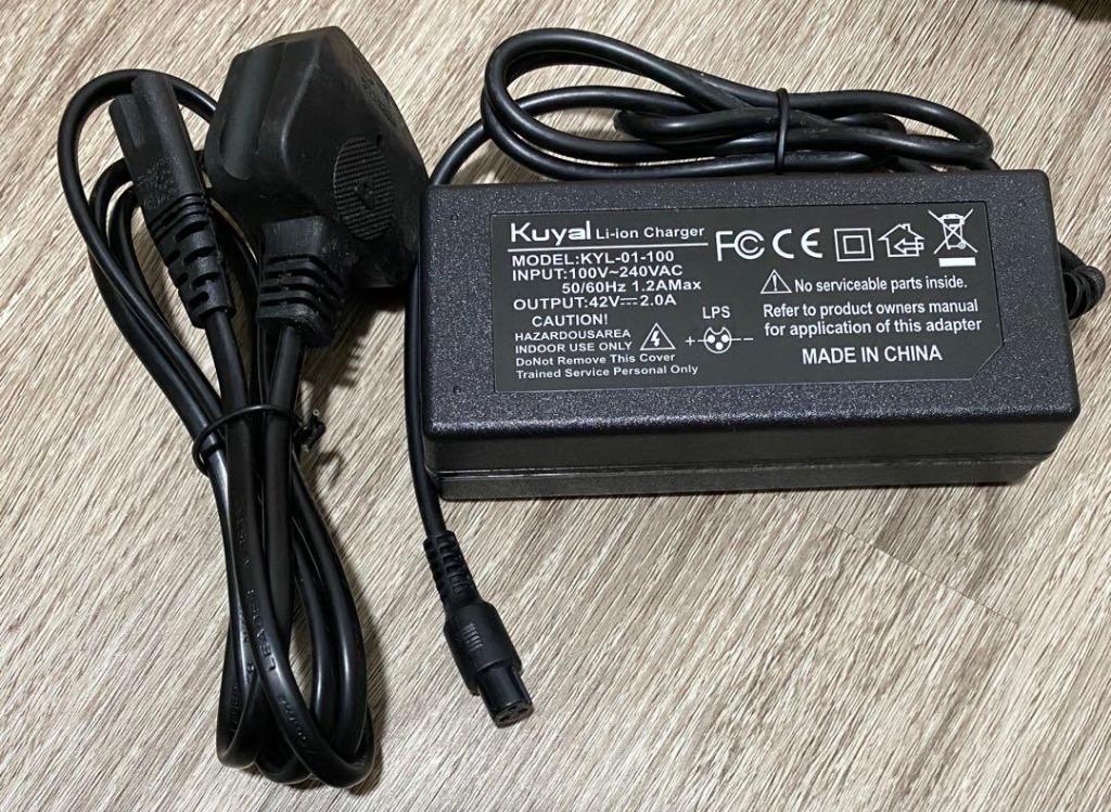 Kuyal 42V 2A Universal Charger For Hoover Board Two Wheels Self Balance Scooter Electric Skateboard Power Adapter With 3 Prong Inline Connector TV Home Appliances Electrical Adaptors Sockets on Carous...