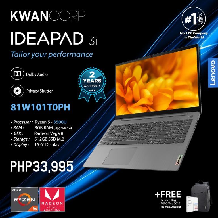 Lenovo Ideapad 81W101T0PH AMD Ryzen 3500U 8GB RAM Radeon Vega 512GB SSD  15.6