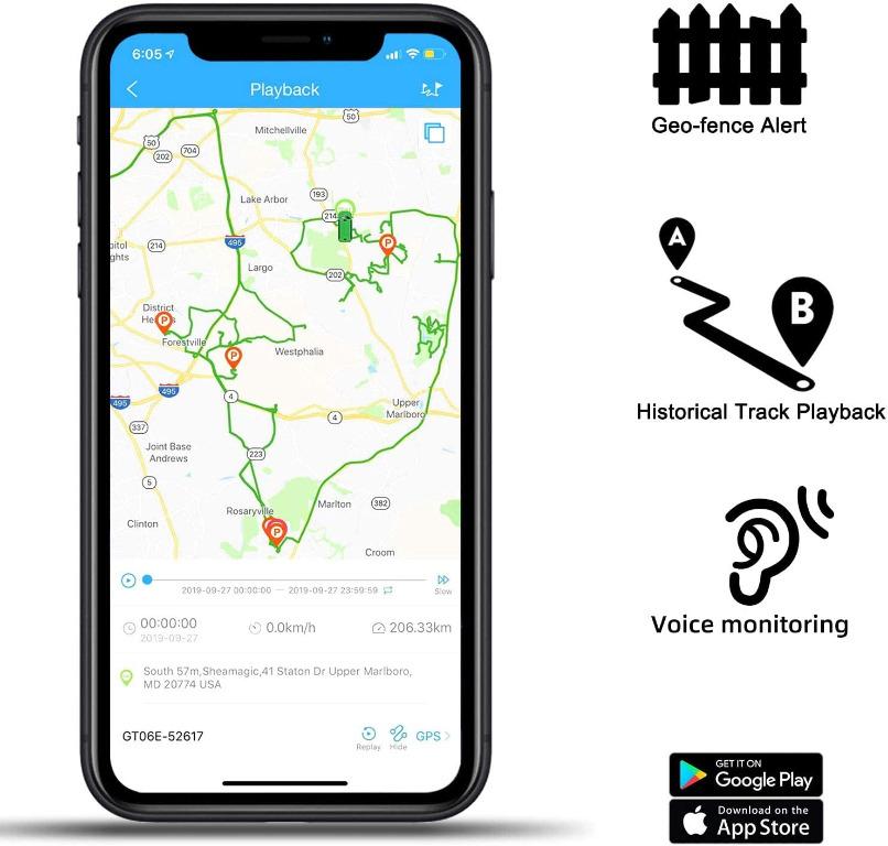 "Mini GPS Tracker, AT2 GPS Tracker Devices with Strong Anti