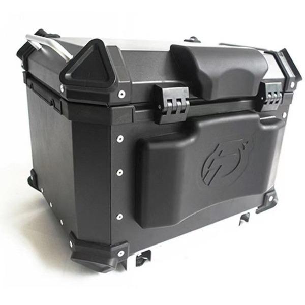 Motorcycle top case with backrest top