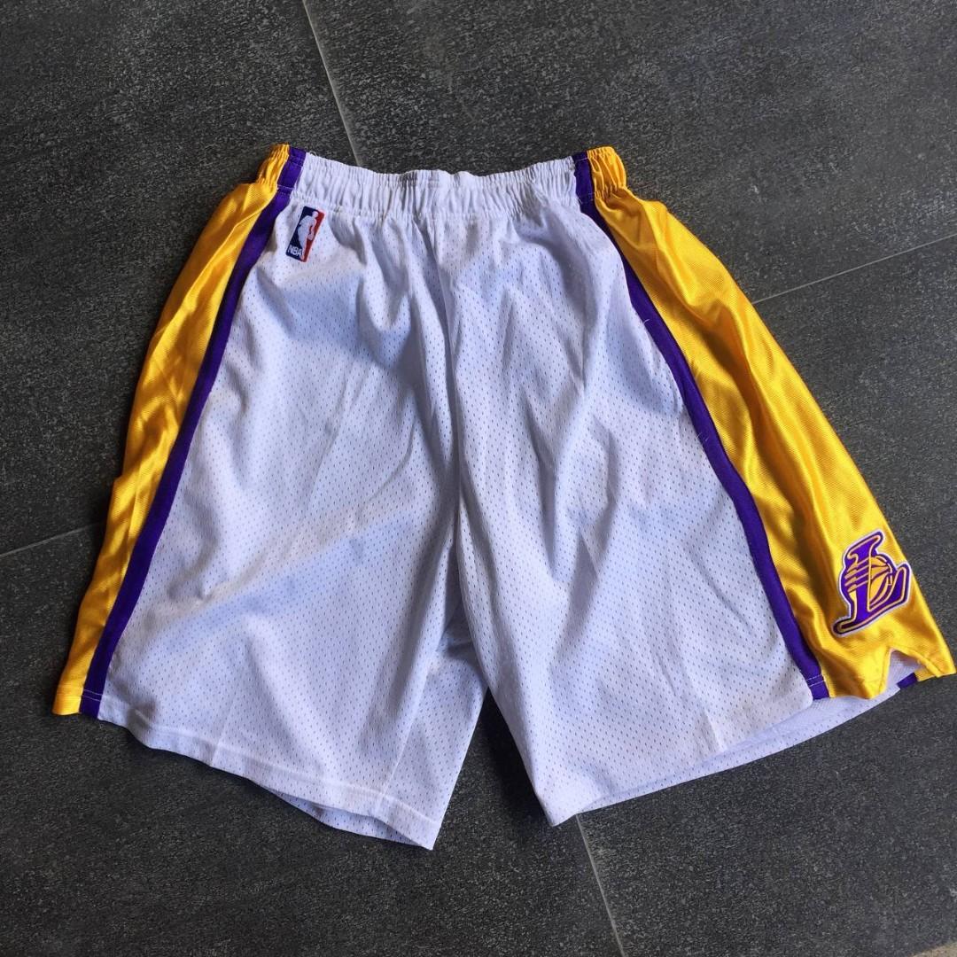 NBA LA Lakers White Mesh Basketball Shorts, Men's Fashion, Bottoms