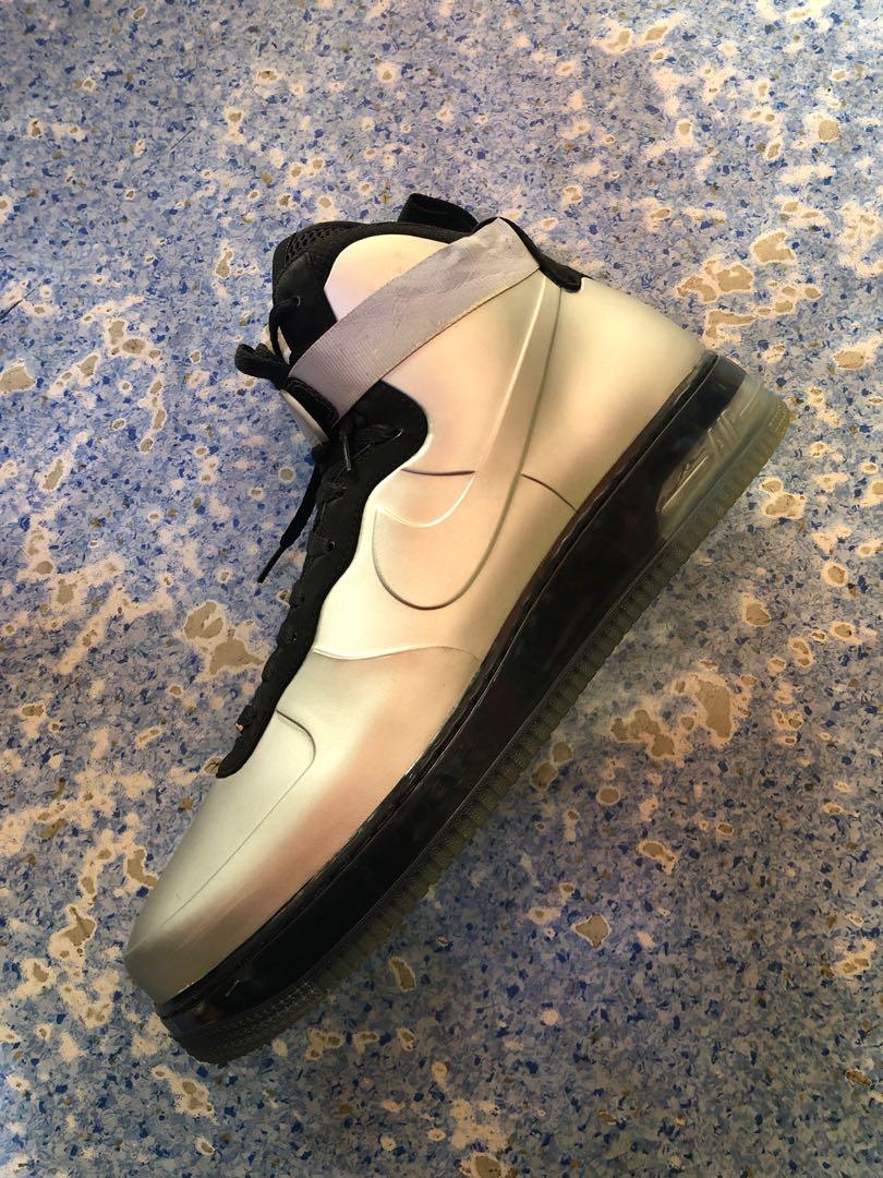 Nike air force 1 foamposite metallic silver new arrivals