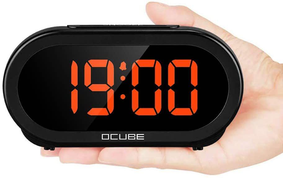 OCUBE Digital Alarm Clock, Bedside Clock with 5 Optional Alarm Sounds