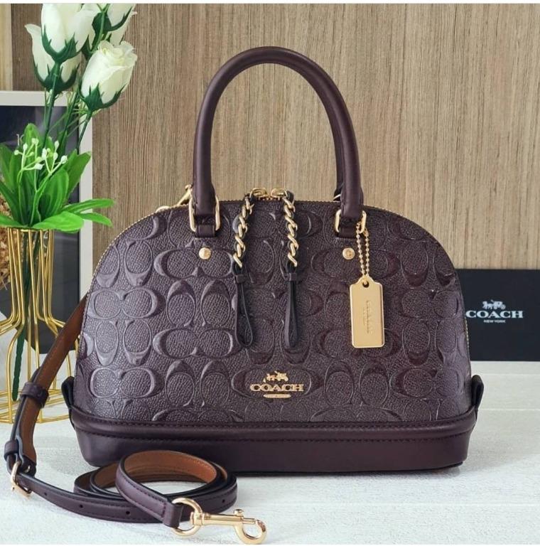 COACH Mini Sierra Satchel in signature debossed patent leather, Luxury,  Bags & Wallets on Carousell