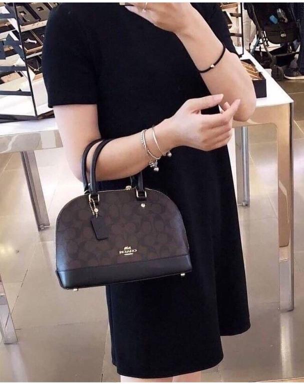 Original Coach Mini Sierra Satchel In Signature Canvas F27583 Brown Black Women s Fashion Bags Wallets Cross body Bags on Carousell