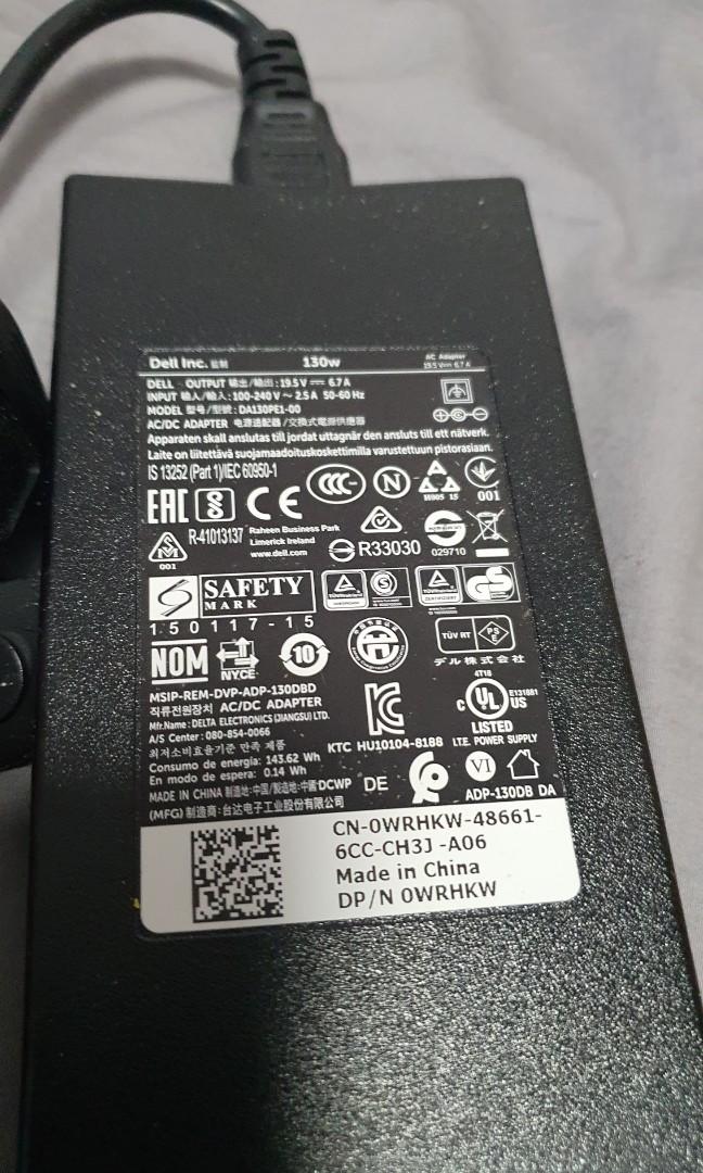 Chargeur Dell 130W Original – 450-BBZG, Fin Mince, Compatible XPS Et Latitude, Neuf