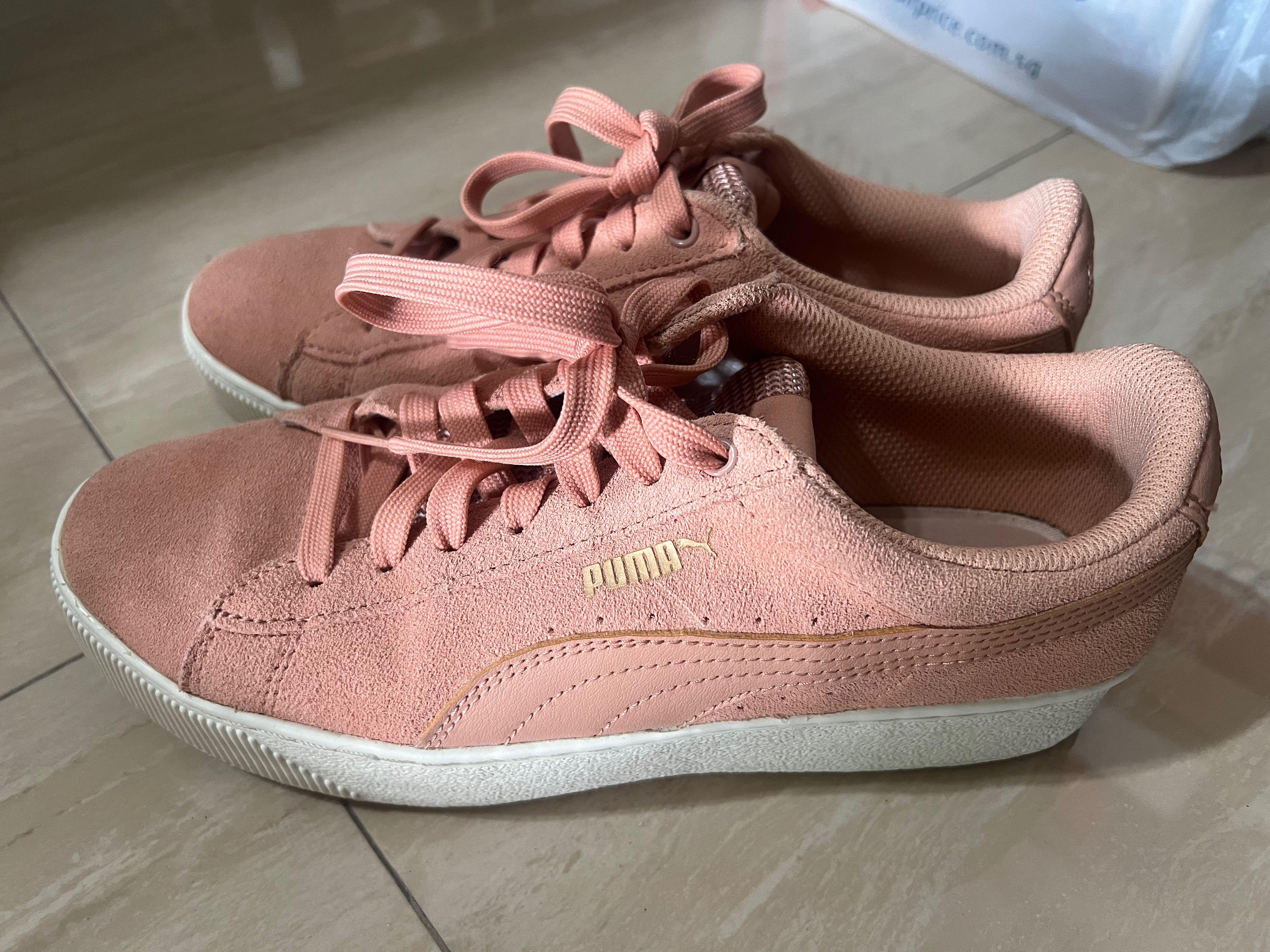 Puma pink platform sneakers top