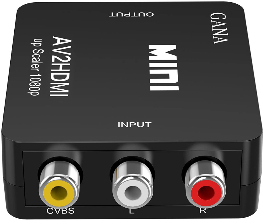 RCA to HDMI, GANA 1080P AV to HDMI Video Converter Mini RCA Composite