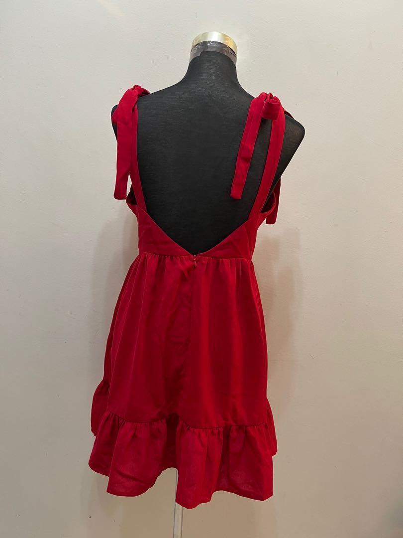 Ruffle Hem Knotted Cami Dress, Women's 