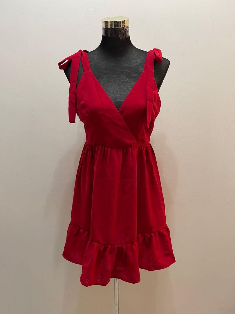 Ruffle Hem Knotted Cami Dress, Women's 